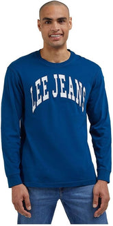 Koszulka Z Długim Rękawem Męska Lee LS Varsity Tee Longsleeve Logo Royal Teal LL87FEA68